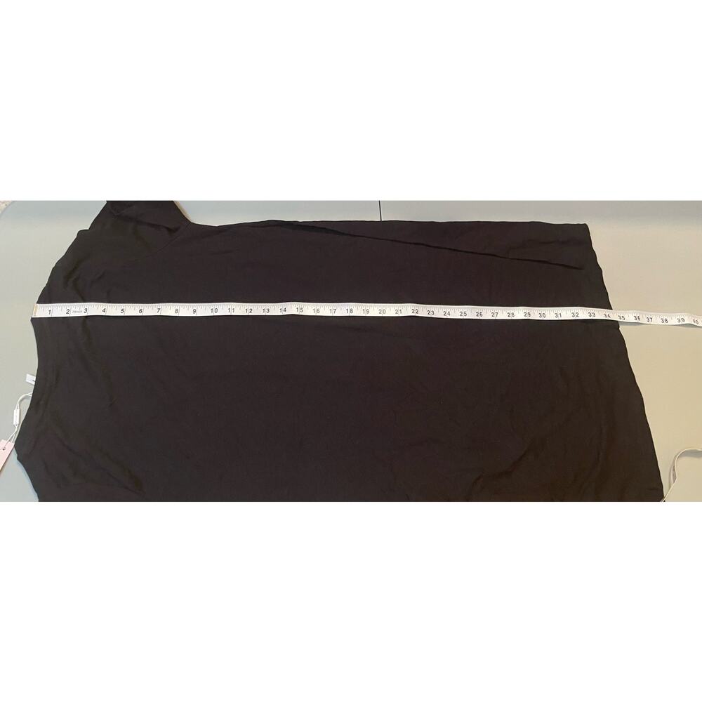 Avec Les Filles Black Shirt‎ Dress Short Sleeves Stretch Tie Size Small - Picture 6 of 7